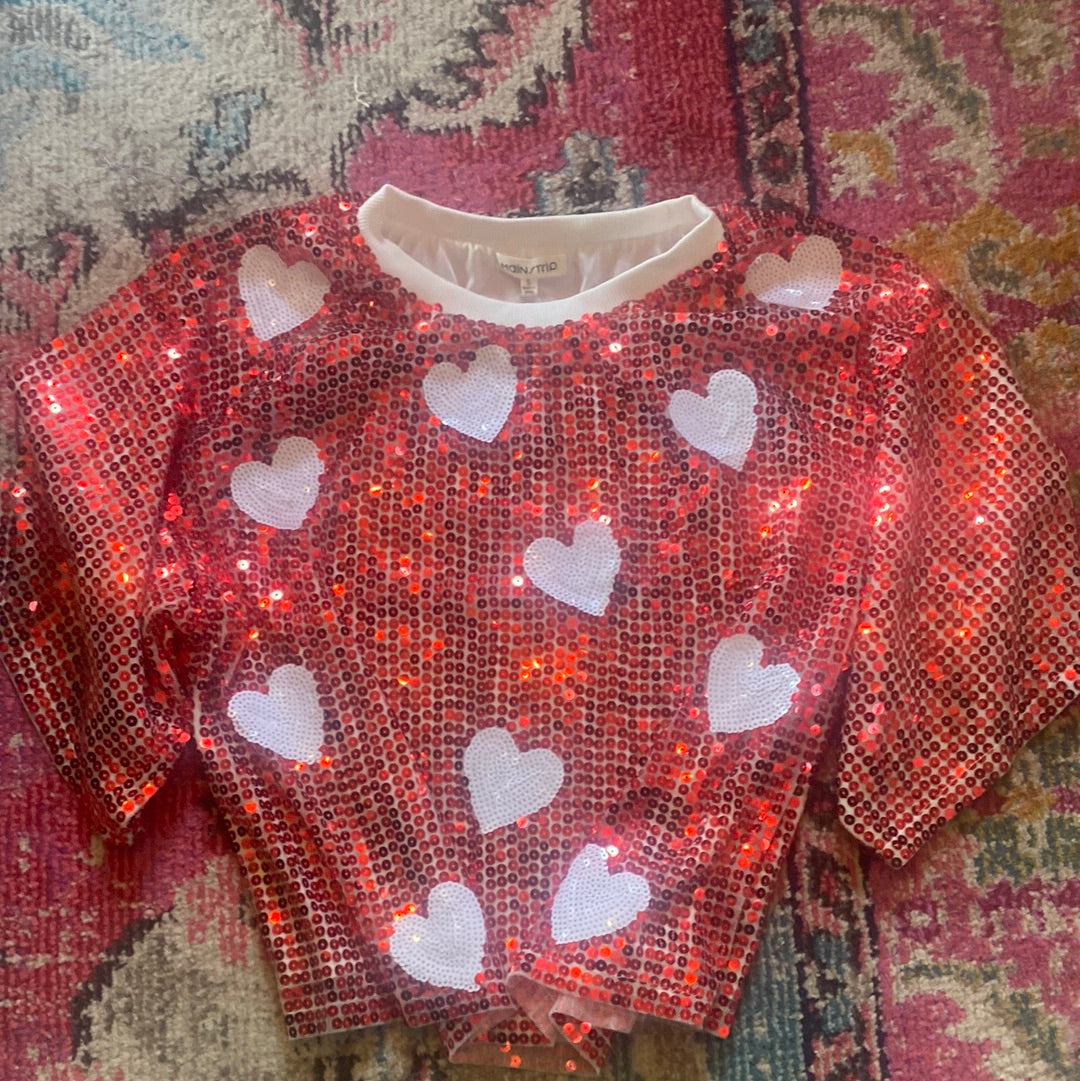 Sequin heart top