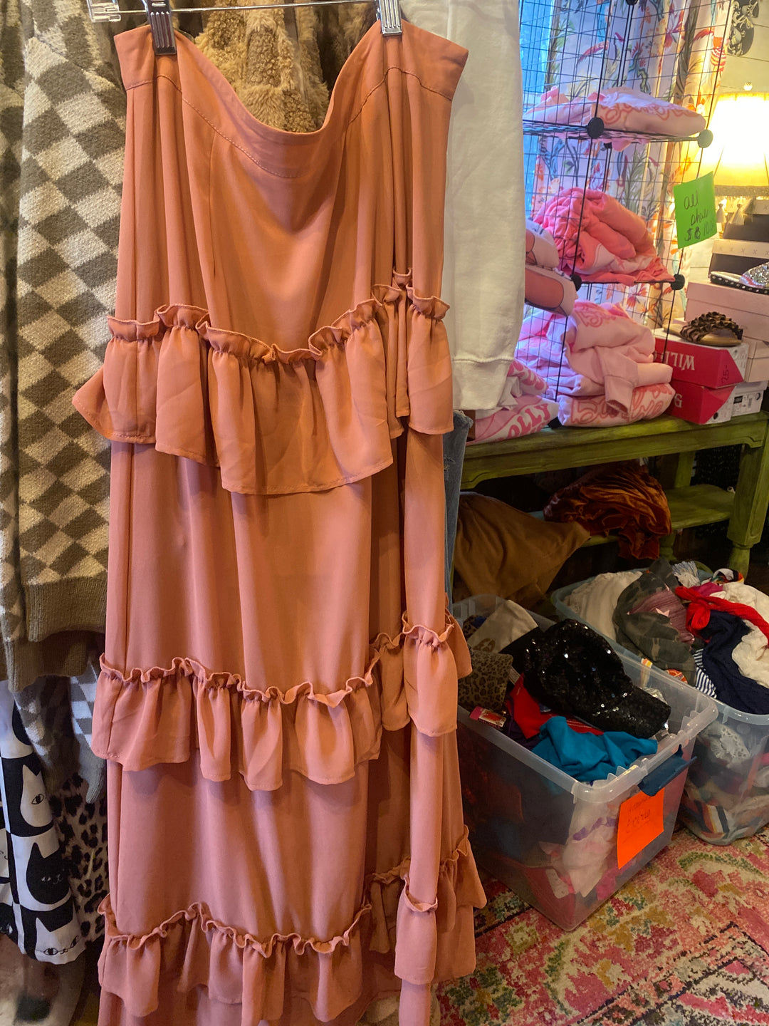 Ruffle tiered maxi skirt