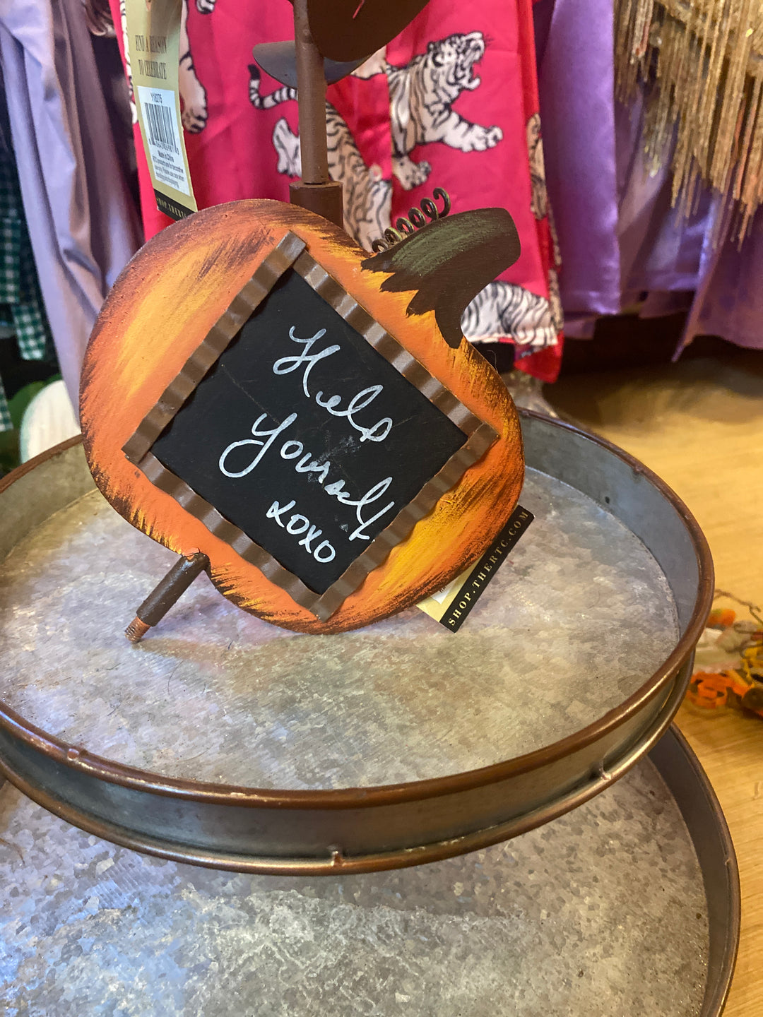 Round Top Collection Pumpkin chalkboard finial