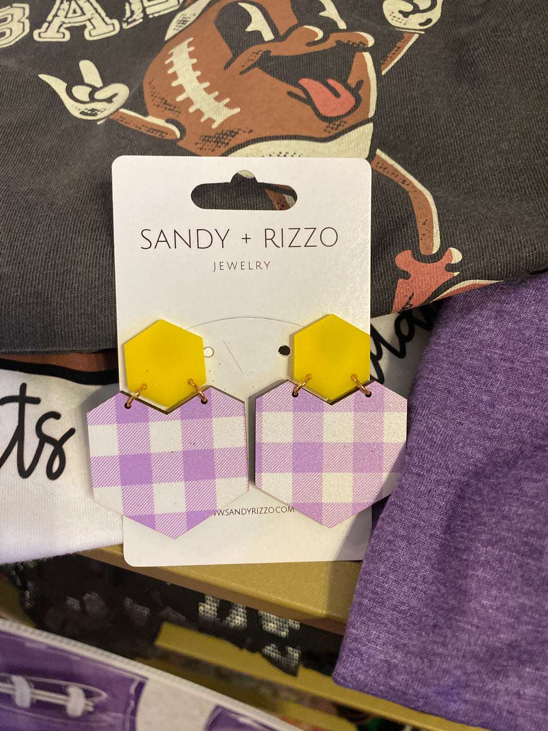 Purple Gingham Earrings