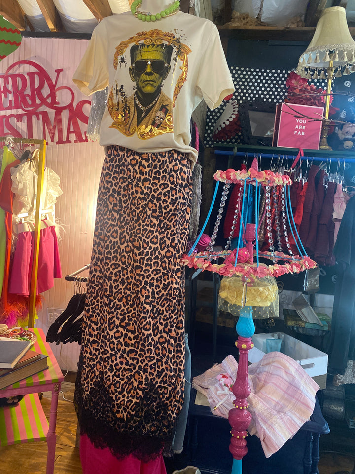 Leopard and Lace maxi skirt
