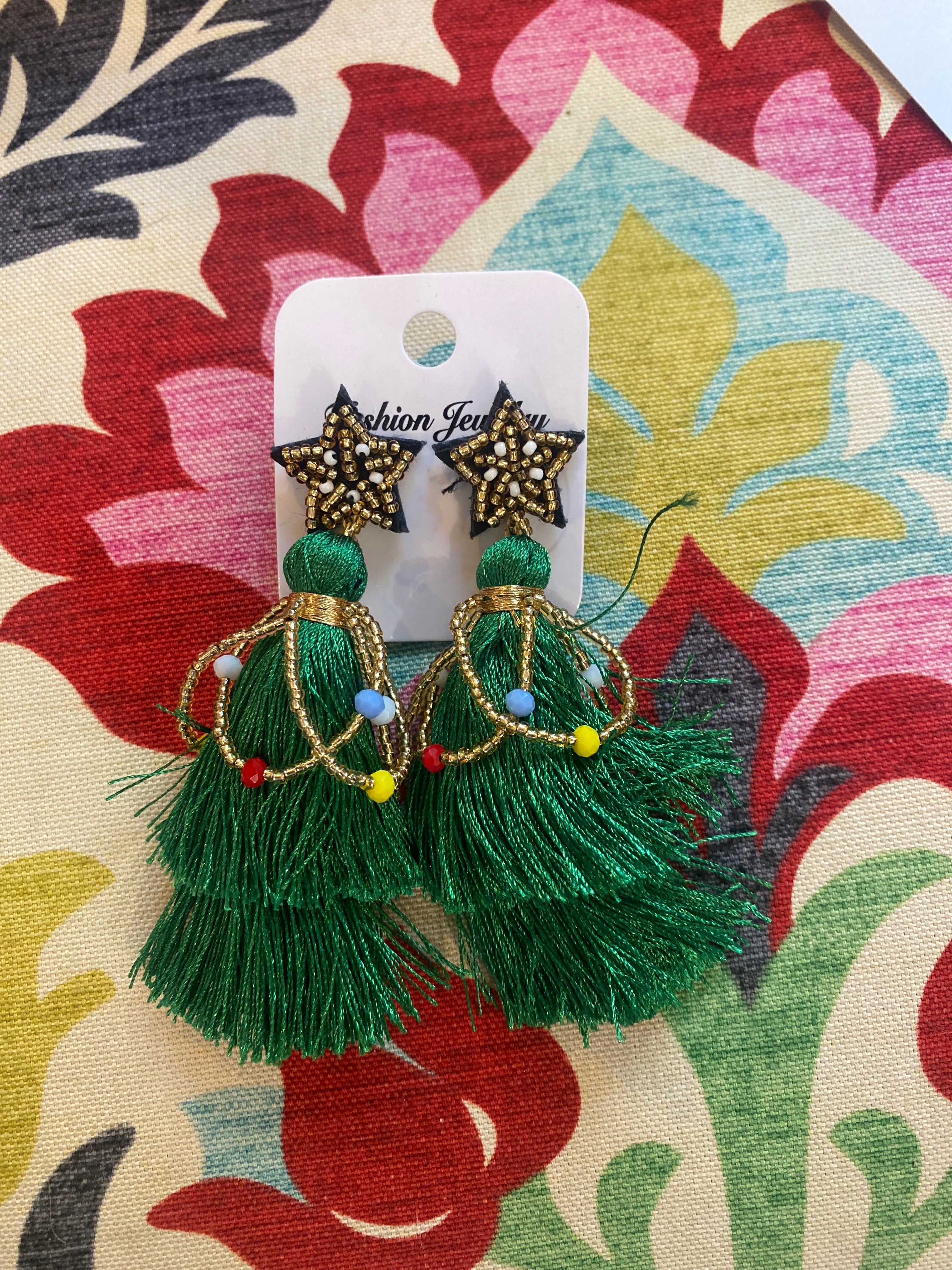 Tassel tree earrings