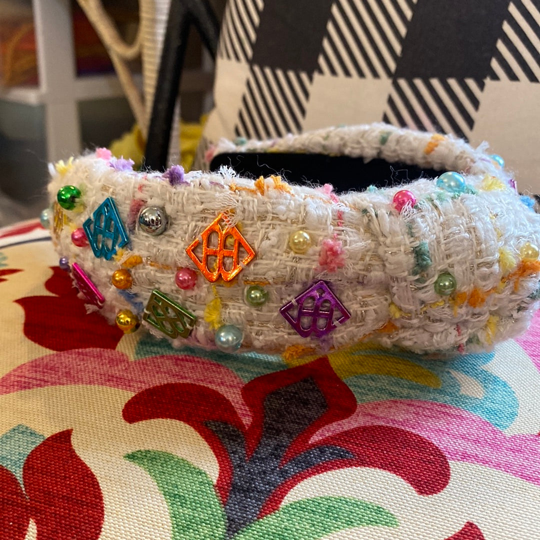 Brianna Cannon pastel tweed beaded headband