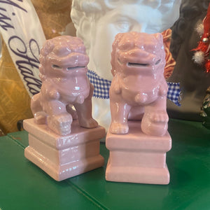 Mini Pink Porcelain Foo Dogs