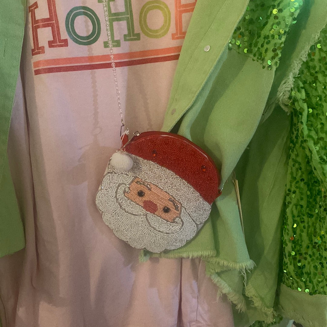 Santa beaded purse