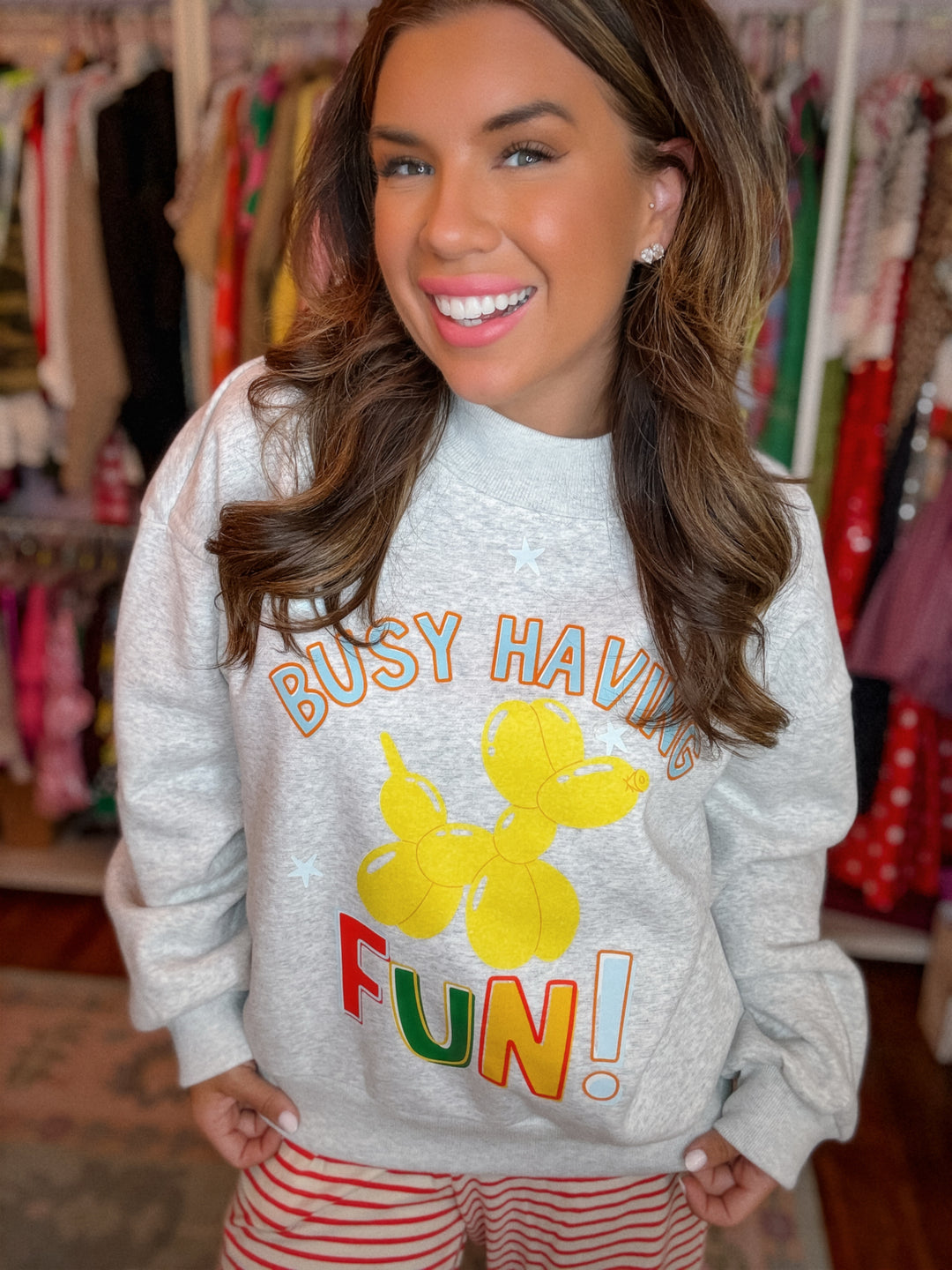 Busy Having Fun Mock Neck