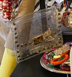 Gold Studded Clear Bag