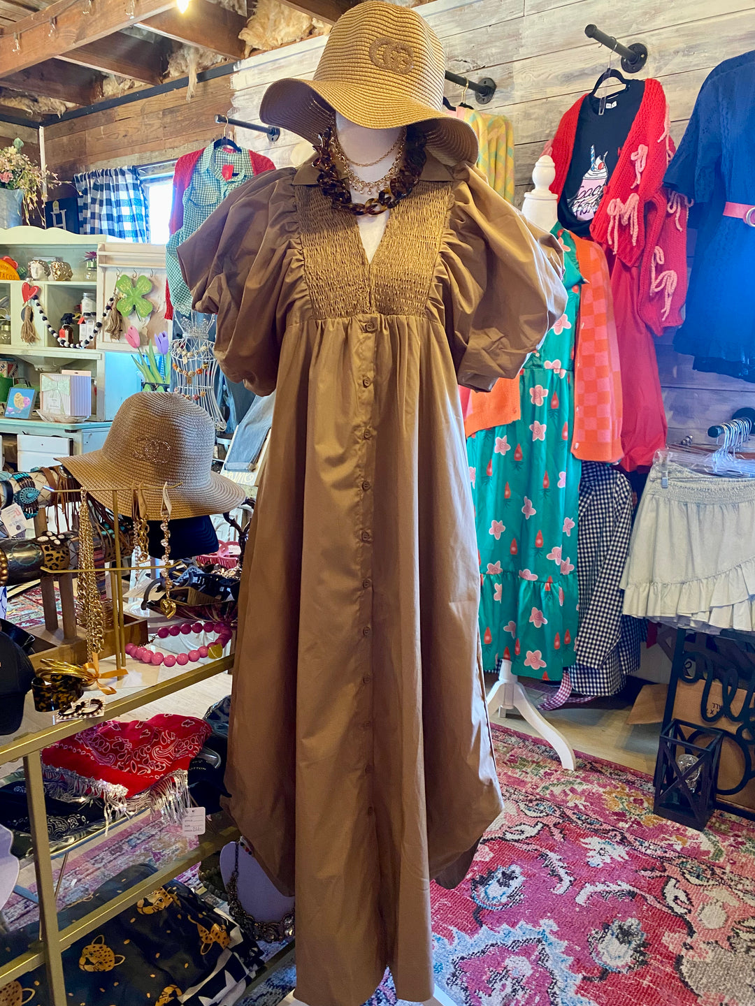 Mocha shirt dress