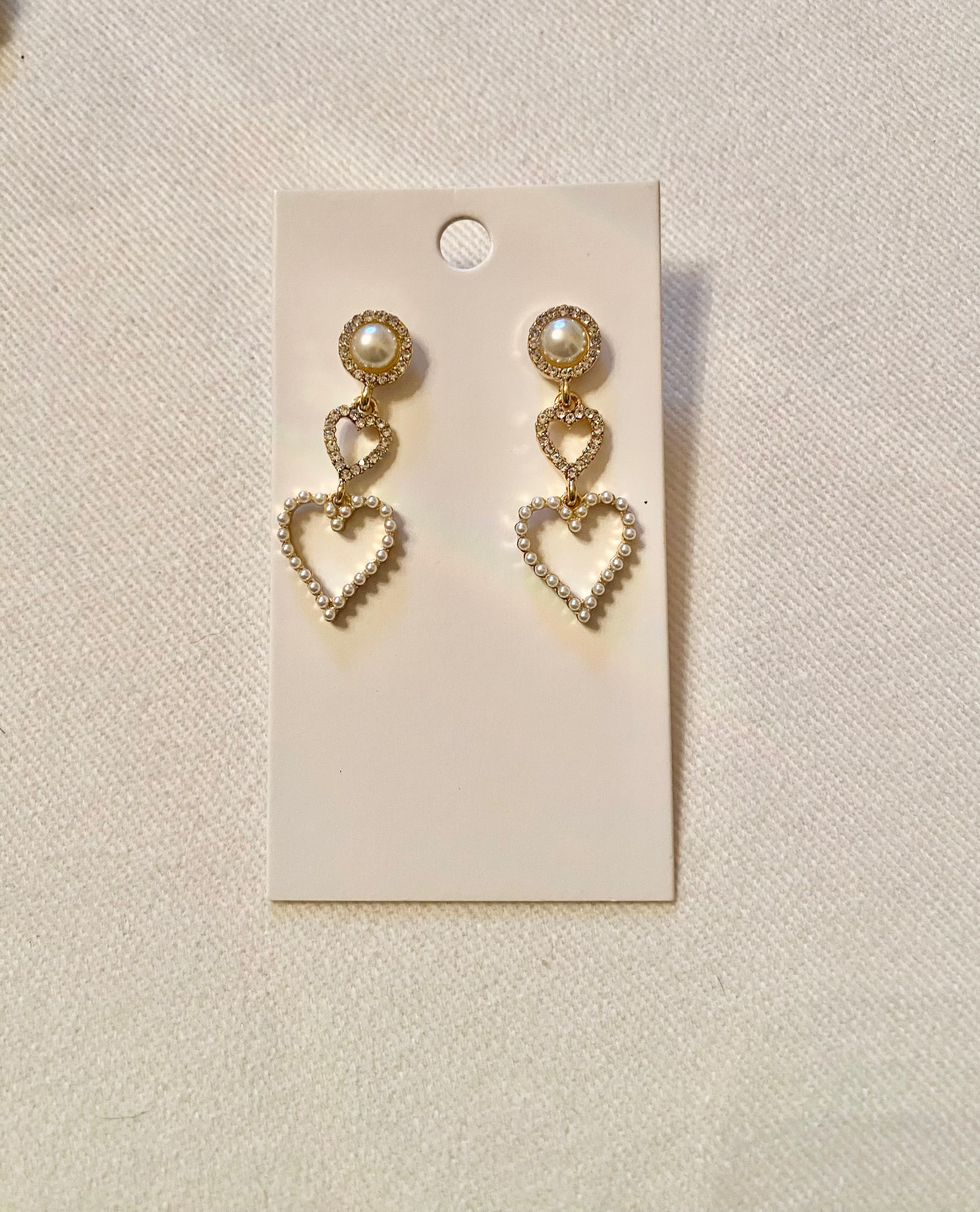 Triple heart earrings