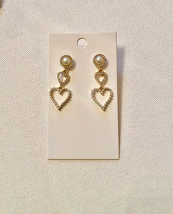 Triple heart earrings