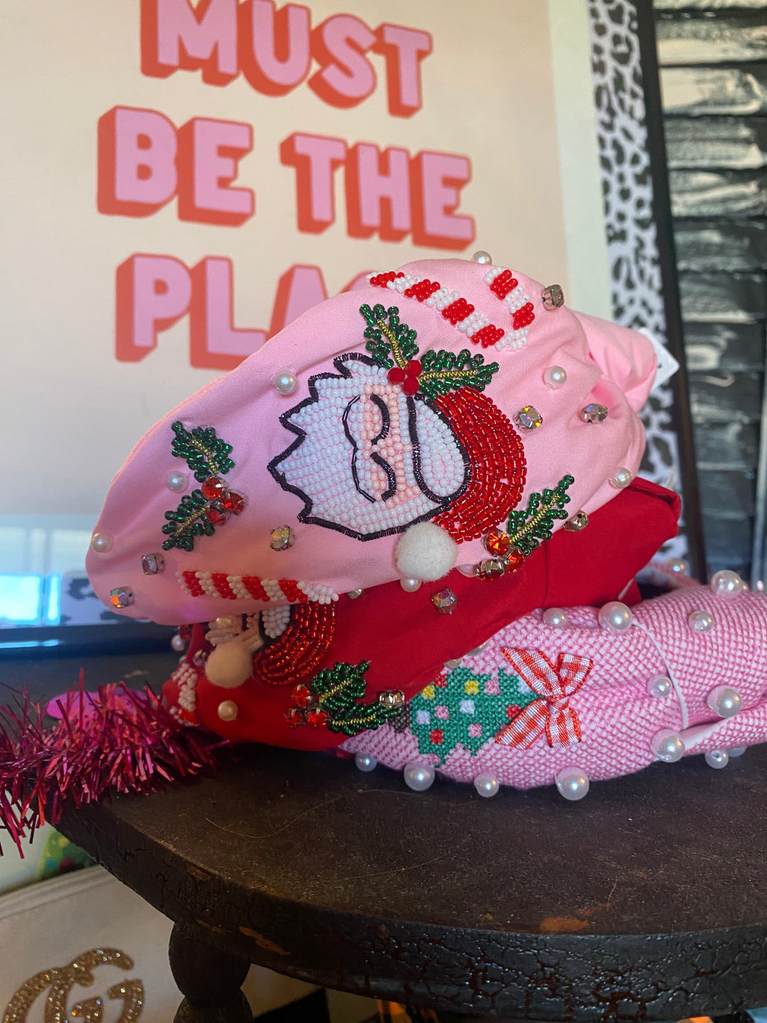 Santa beaded headband