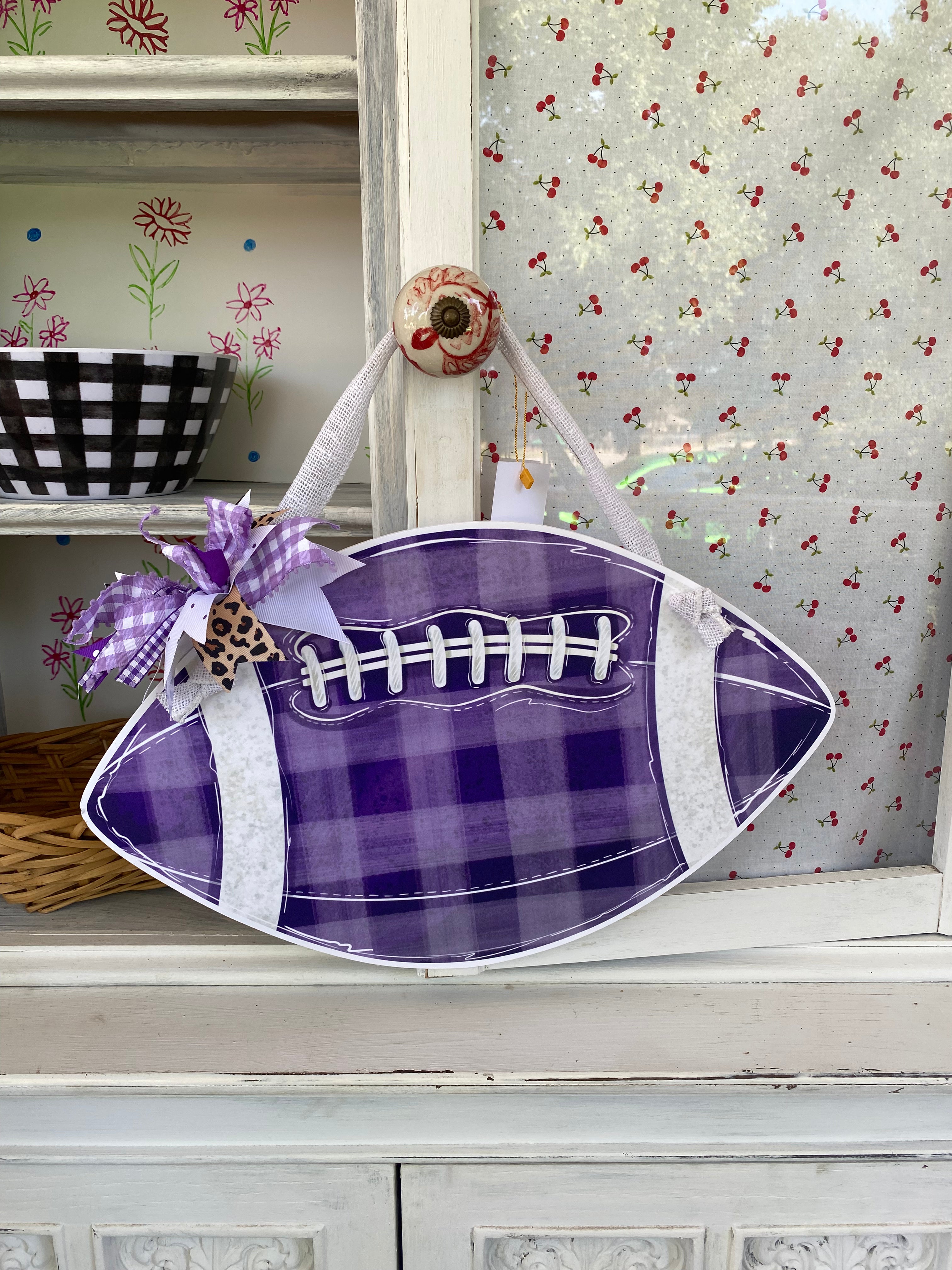 Plaid football door hanger