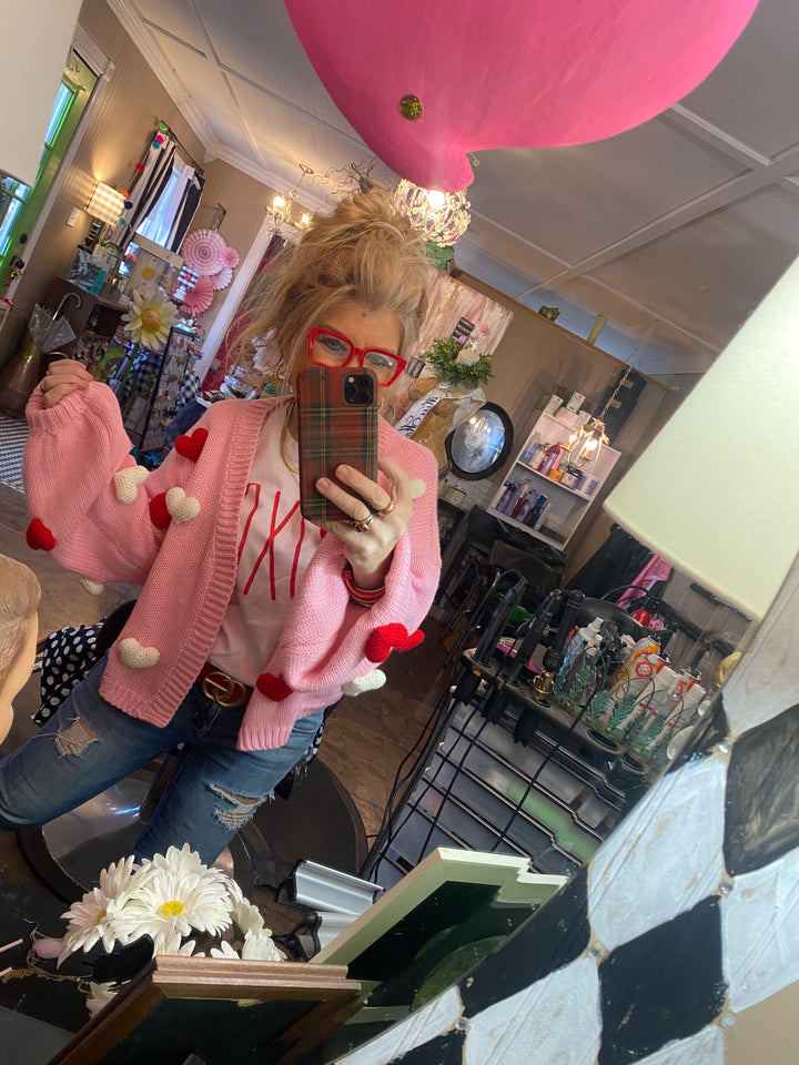 Puffy heart cardigan