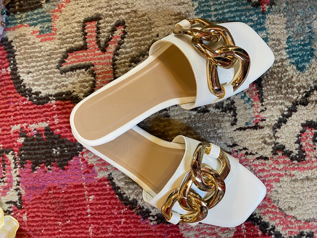 Gold chain sandal