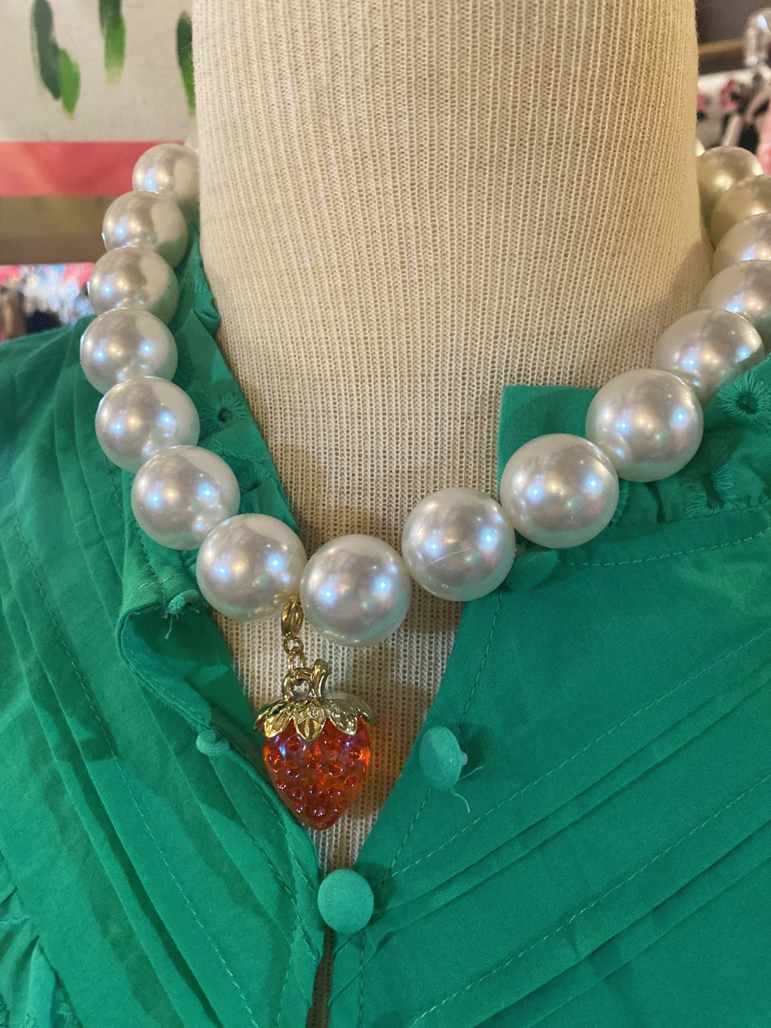 Chunky strawberry necklace