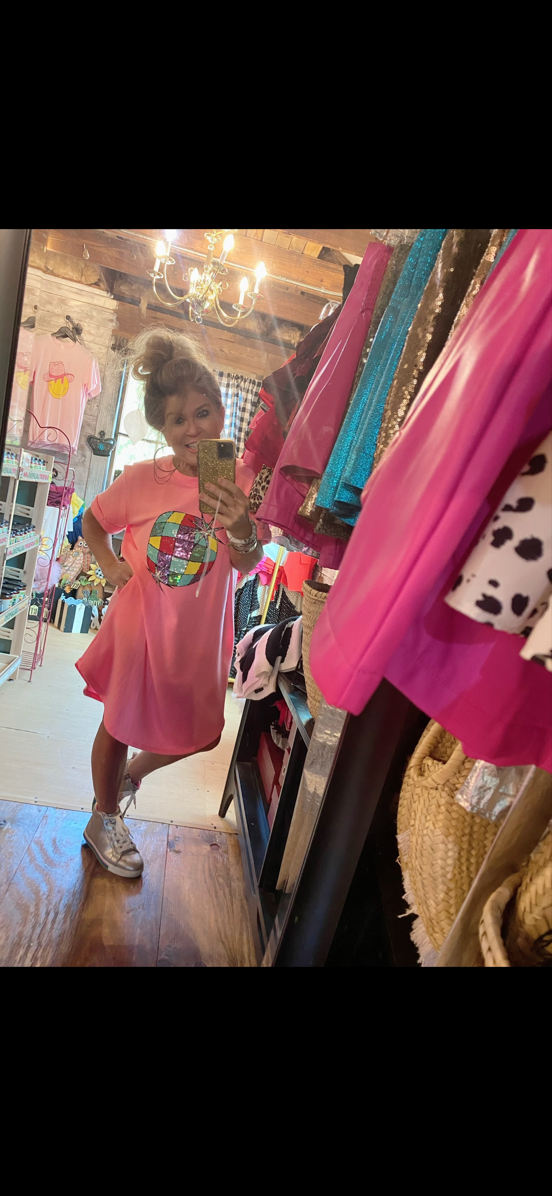 Disco Ball tee shirt dress