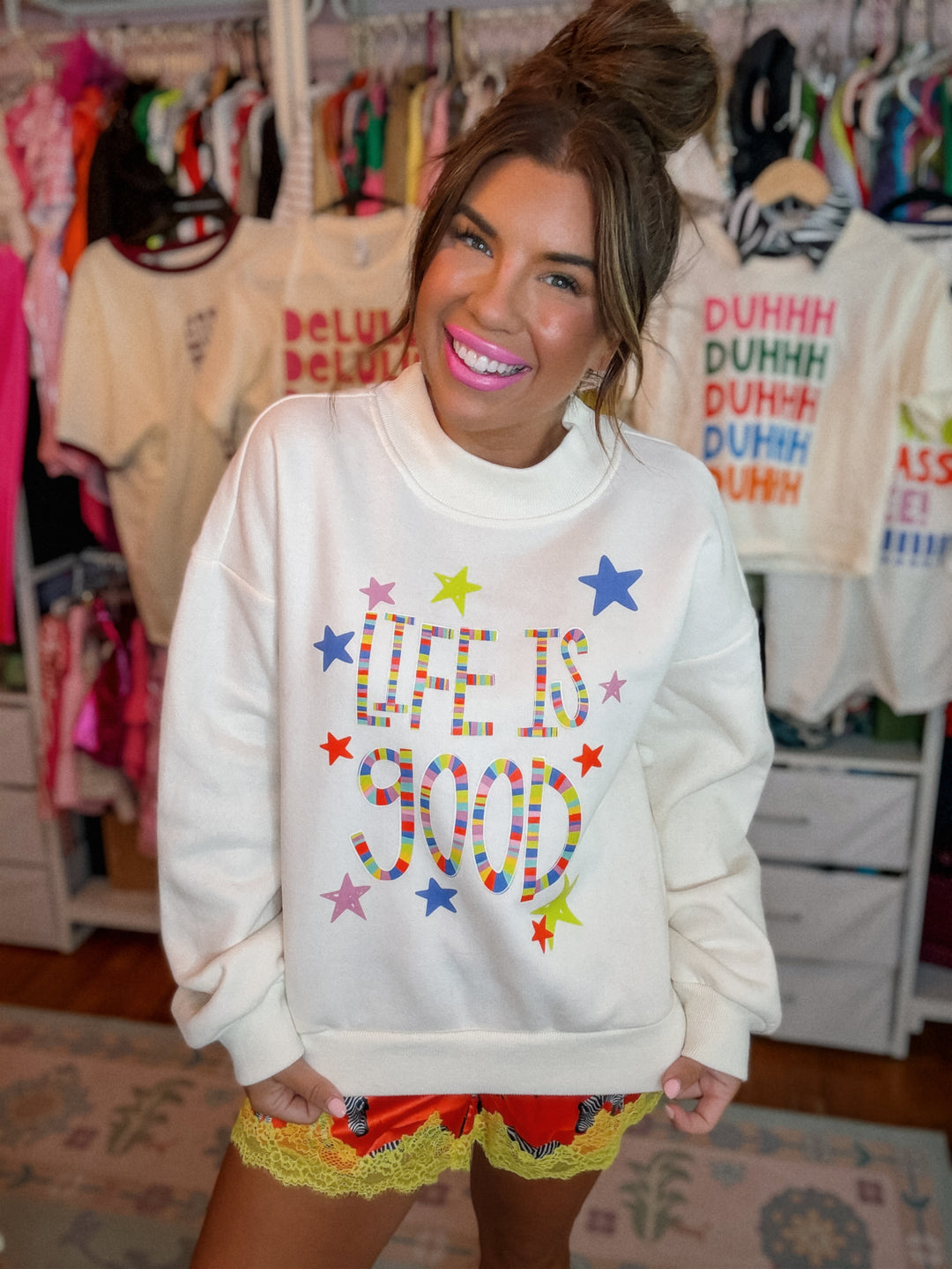 Life is Good Mock Neck