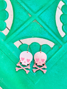 Glitter Skull & Cross Bone Earrings