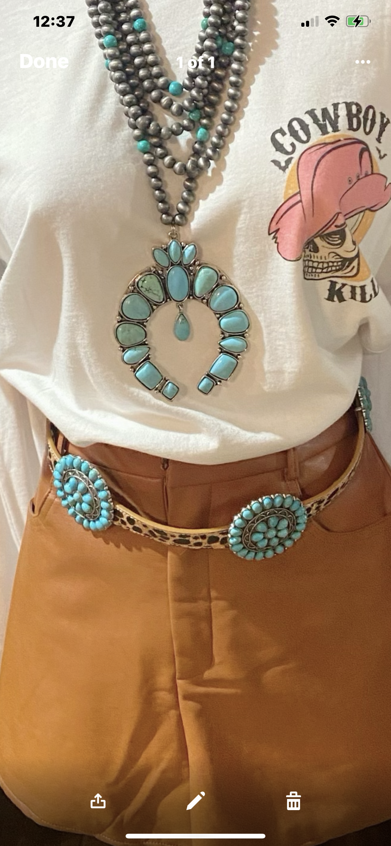 Leopard and turquoise belt
