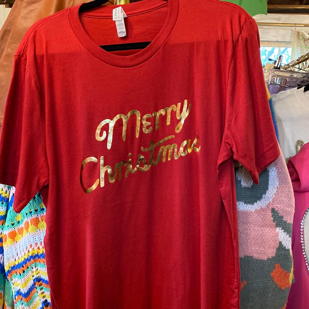 Red with gold Merry Christmas