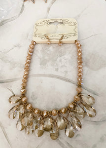 champagne crystal chandelier necklace