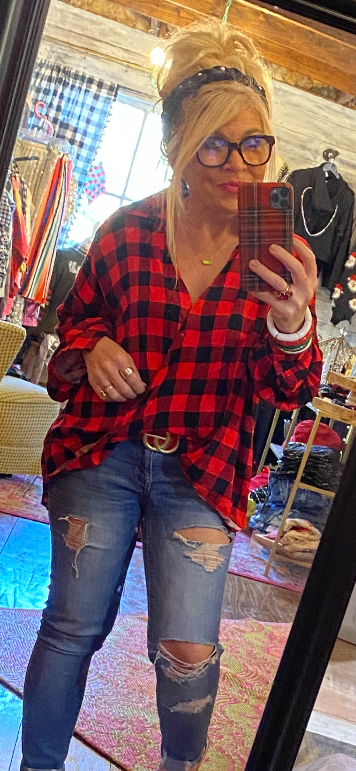 Buffalo plaid top