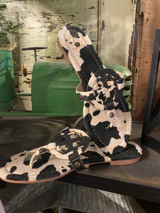 Cow print sandal