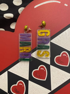 Mardi Gras earrings